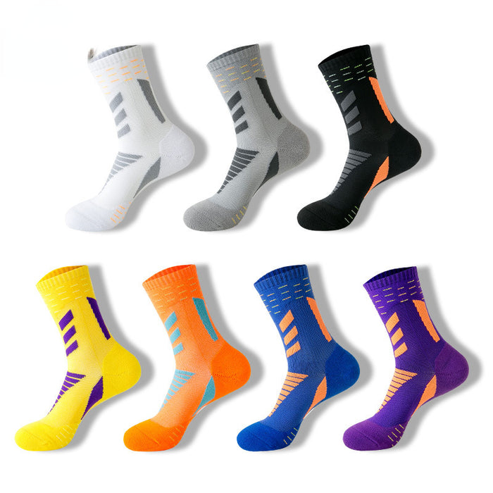 Calcetines deportivos al por mayor calcetines de baloncesto calcetines de baloncesto transpirable que absorbe el tubo mediano JDC-SK-MANP006