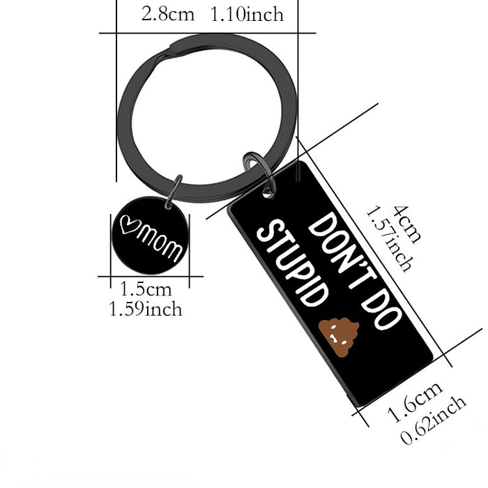 Wholesale Safe Driving Father's Day Mother's Day Stainless Steel Keychain MOQ≥2 JDC-KC-HuH001