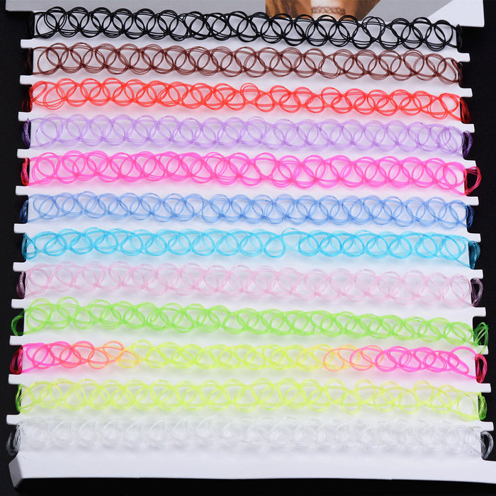 Wholesale Color Plastic Necklace 12 Colors Set JDC-NE-LanA002