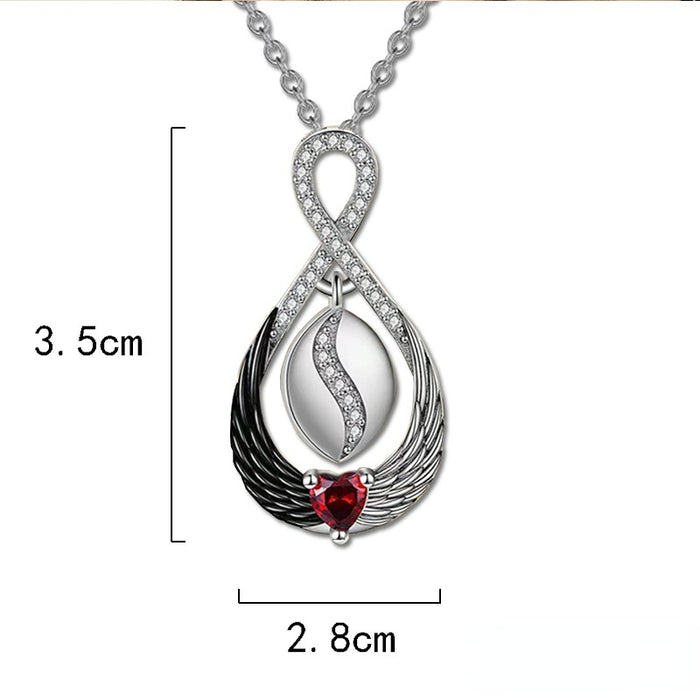 Wholesale Black and White Angel Wings Diamond Alloy Necklace MOQ≥2 JDC-NE-JYS010