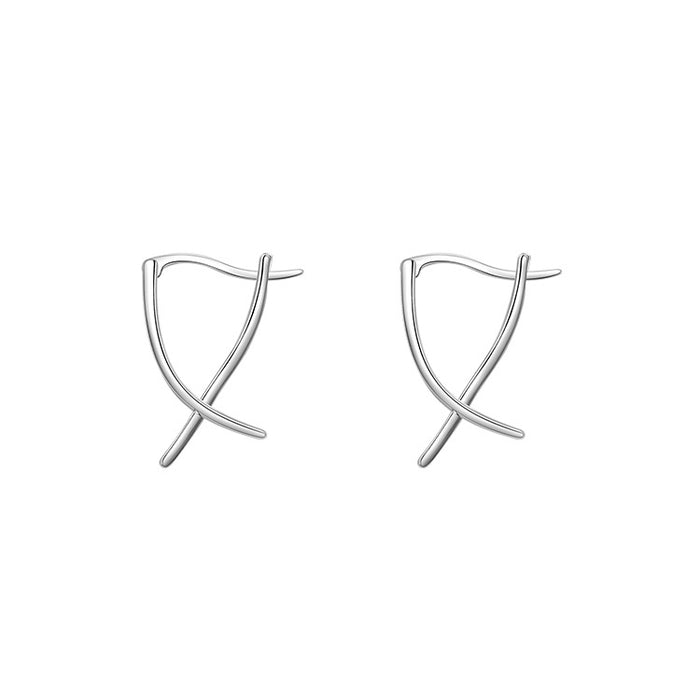 Wholesale earrings silver sterling silver cross MOQ≥2 JDC-ES-congz004
