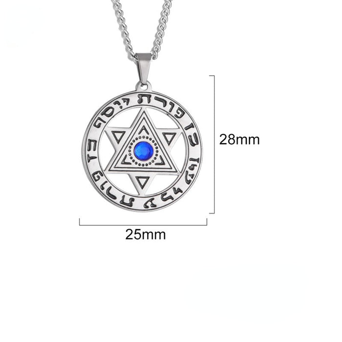 Wholesale Necklace Stainless Steel Blue Diamond Devil's Eye Pendant MOQ≥2 JDC-NE-Qiju006