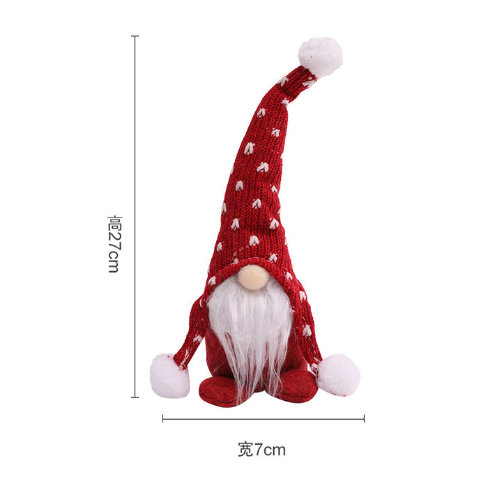 Wholesale Decorative Whitebeard Rudolph Christmas Knitting  MOQ≥2 JDC-DCN-QiaoC002