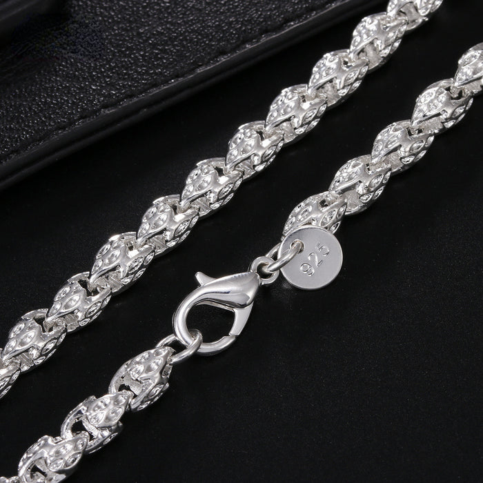 Wholesale Simple Round Men's Ladies Silver Plated Necklace JDC-NE-JSH002