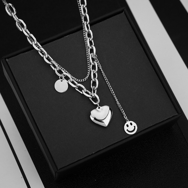 Jewelry WholesaleWholesale Titanium Steel Heart Necklace JDC-NE-ShiY001 necklaces 仕缘 %variant_option1% %variant_option2% %variant_option3%  Factory Price JoyasDeChina Joyas De China