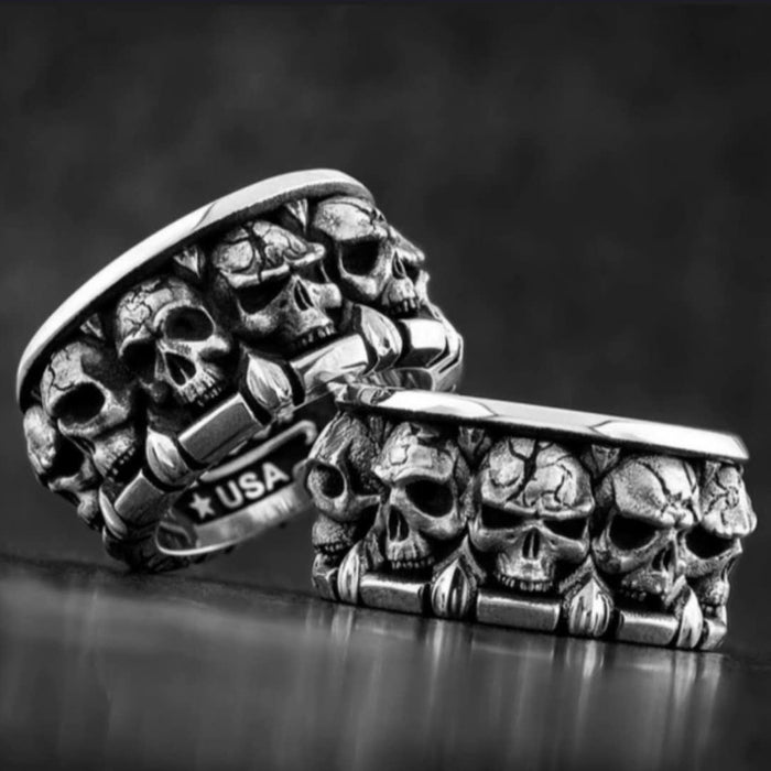 Wholesale Ring Alloy Vintage Skull Ring MOQ≥2 JDC-RS-YuD008