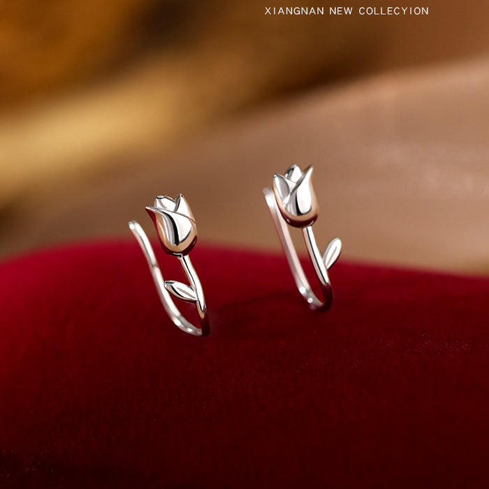 Wholesale earrings silver tulip luxury JDC-ES-congz001