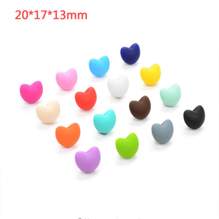 100 piezas al por mayor de 100 piezas de alimentos Beads de silicona de corazón pequeño JDC-BDS-YUEX003