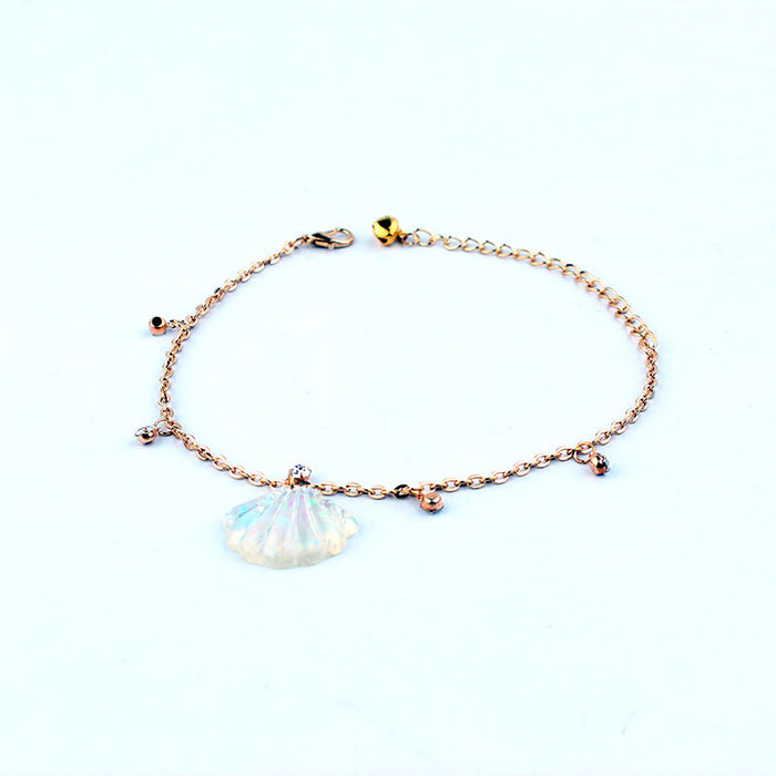 Wholesale Resin Color Shell Diamond Anklet Large Scallop JDC-AS-Lingda006