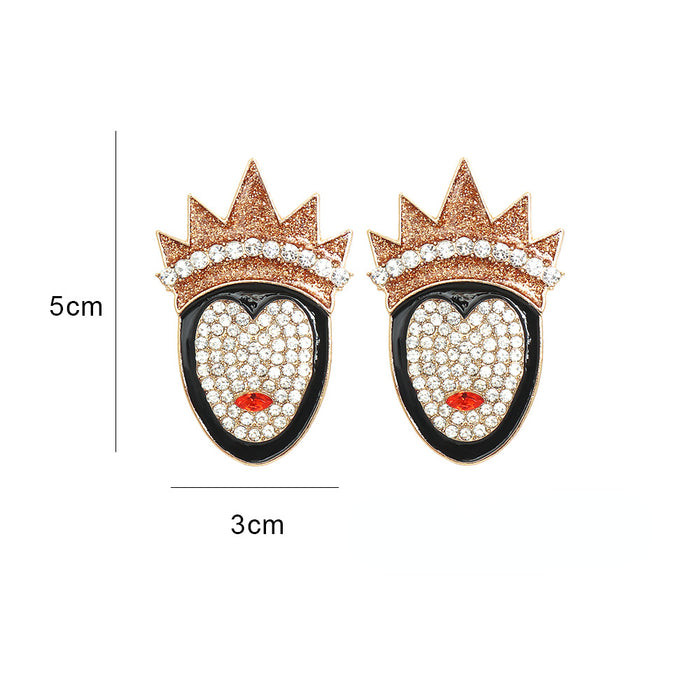 Wholesale Earrings Halloween Alloy Queen Witch Diamonds JDC-ES-JJ249