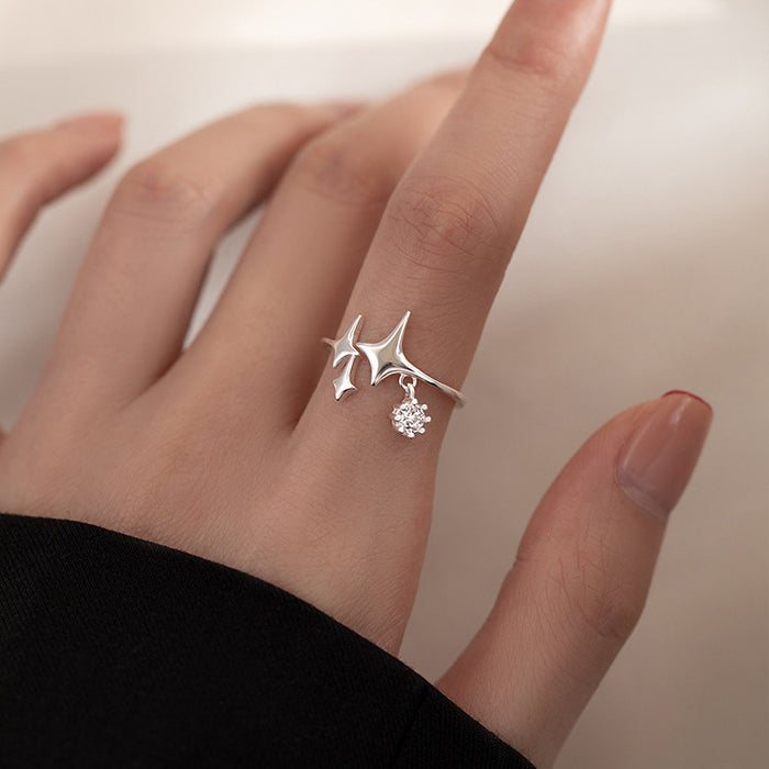 Wholesale Rings 925 Sterling Silver Four-pointed Star JDC-RS-congz014