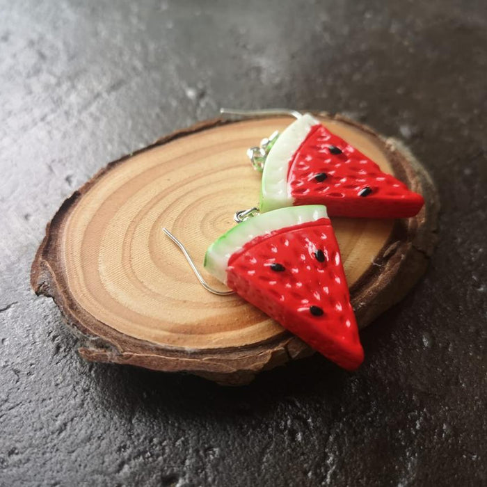 Wholesale Watermelon Resin Earrings MOQ≥3 JDC-ES-Caitao016