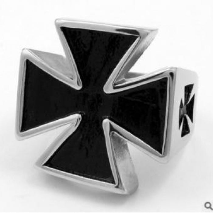 Wholesale Vintage Knights Templar Iron Cross Men's Ring MOQ≥2 JDC-RS-Fhong004