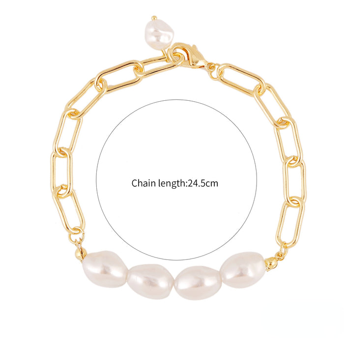 Wholesale Baroque Pearl Alloy Bracelet JDC-BT-ManY001