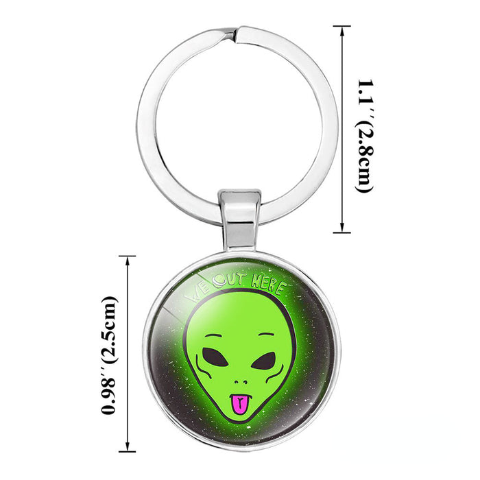 Wholesale Alien Time Gemstone Alloy Glass Keychain JDC-KC-NingX013