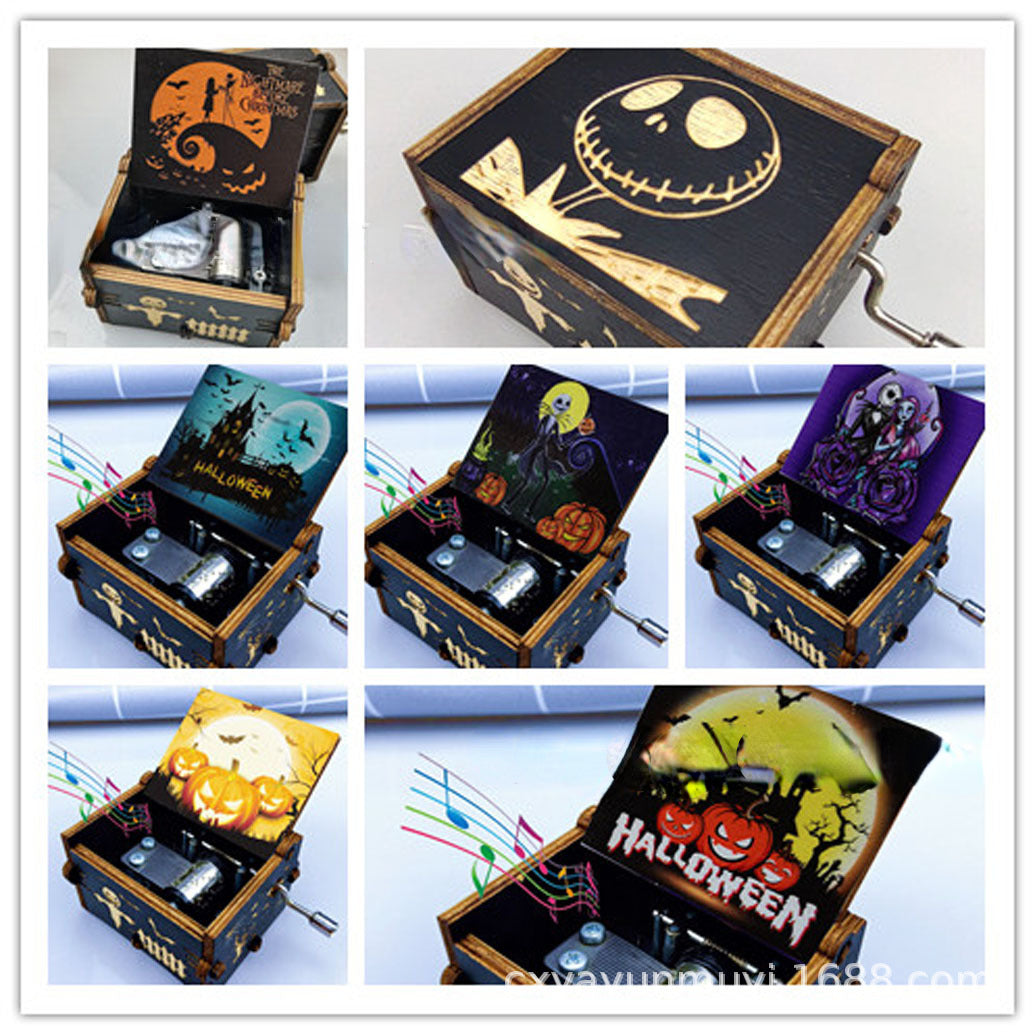 Wholesale Ornament Hand 18 Tone Classical Music Box Halloween Series