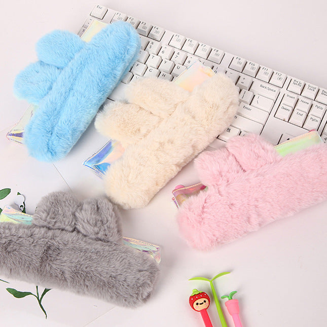 Wholesale Pen Bag PVC Cute Rabbit Ear Plush MOQ≥2 JDC-PC-FaMi005