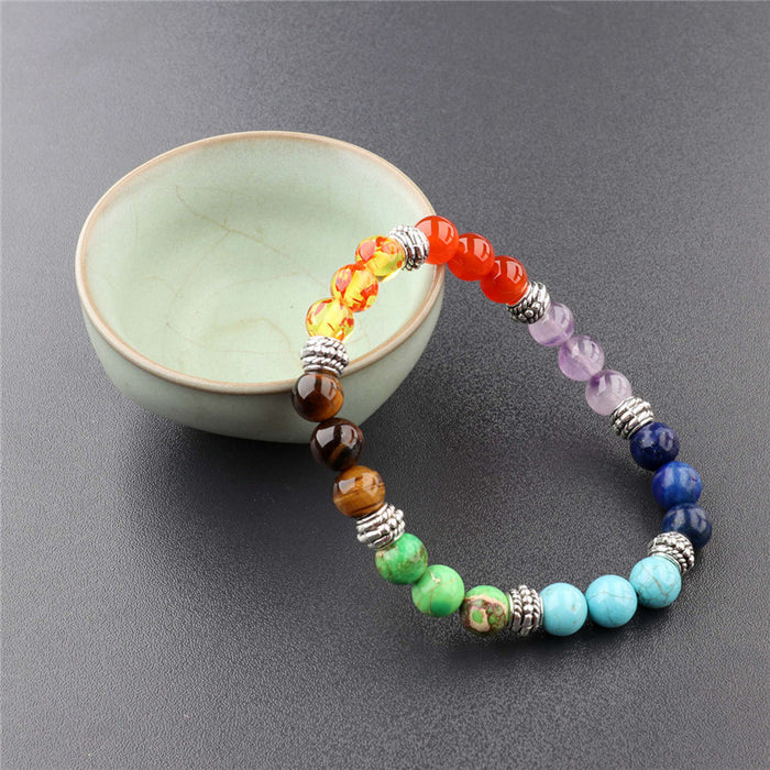 Wholesale colorful volcanic stone agate beaded beads personality temperament bracelet JDC-BT-DuoW009