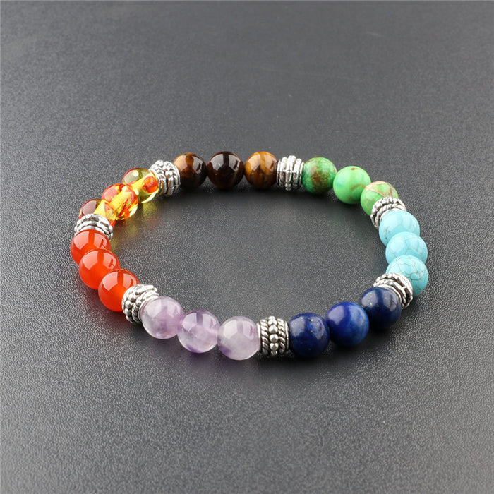 Wholesale colorful volcanic stone agate beaded beads personality temperament bracelet JDC-BT-DuoW009