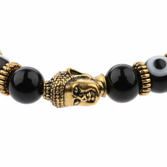 Wholesale Buddha Head Buddha Beads Power Stone Elastic Bracelet Beads JDC-BT-DuoW001