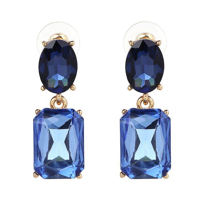 Wholesale alloy glass diamond earrings JDC-ES-jr038