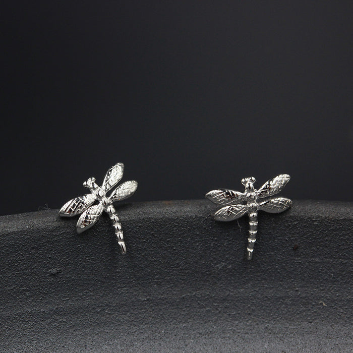 Wholesale Earrings Silver Cute Dragonfly Stud Earrings JDC-ES-Congz032