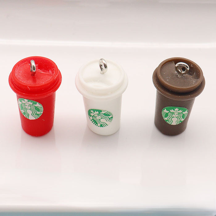Keholesale Keychain Miniature Food Play Coffee Cup Bebe Joyería de bricolaje hecho a mano JDC-KC-OHUAN006