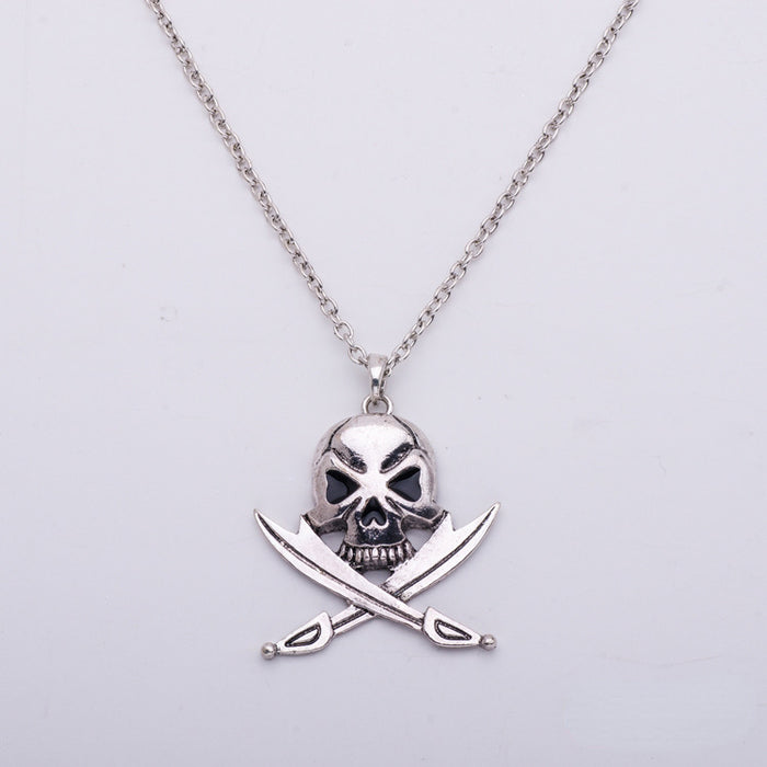 Wholesale Necklace Alloy Halloween Skull Necklace Earrings Jewelry Set MOQ≥3 JDC-NE-CAIYU003