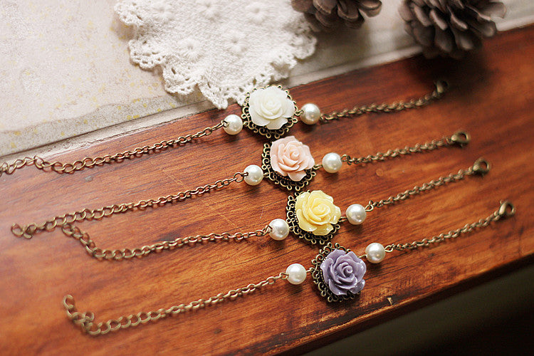 Conjunto de joyas de perlas de rosa vintage de la serie al por mayor JDC-BT-Changy003