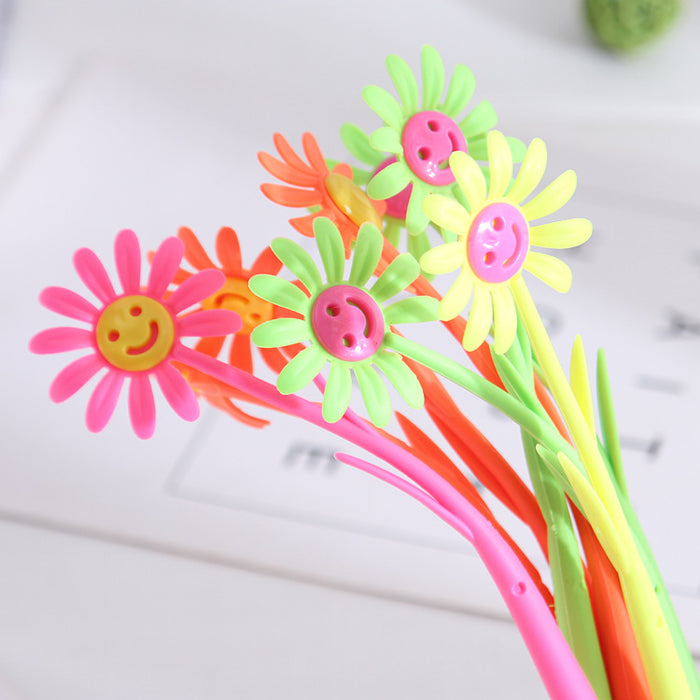 Wholesale Ballpoint Pen Plastic Creative Cute Cartoon Simulation Flower Gel Pen JDC-BP-CaiW005