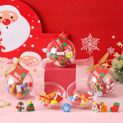 Borrador al por mayor Regalo de Navidad Lindo empaquetado de bola de dibujos animados JDC-Bxue003