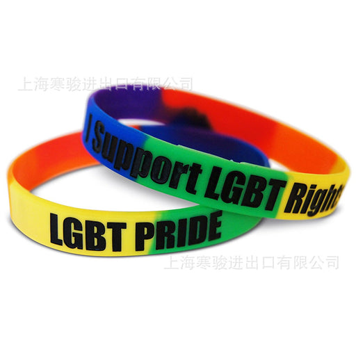 Jewelry WholesaleWholesale LGBT Pride & I Support LGBT Rights Gay Silicone Bracelet JDC-BT-HanJ014 Bracelet 寒骏 %variant_option1% %variant_option2% %variant_option3%  Factory Price JoyasDeChina Joyas De China
