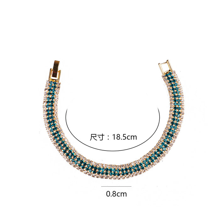 Wholesale Bracelets Copper Luxury Roman Crystal Simple Full Diamond MOQ≥3 JDC-BT-BiS039