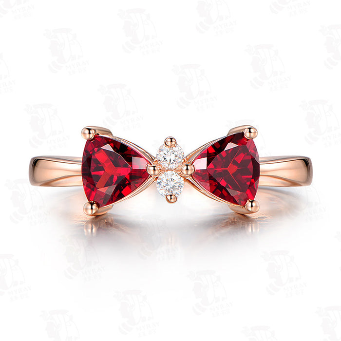 Wholesale Rings Copper Colored Zircon Bow Adjustable JDC-RS-KLQ005
