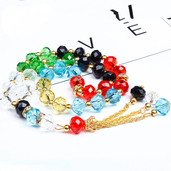 Wholesale Faceted Crystal Islamic Rosary Bracelet MOQ≥3 JDC-BT-TongM001