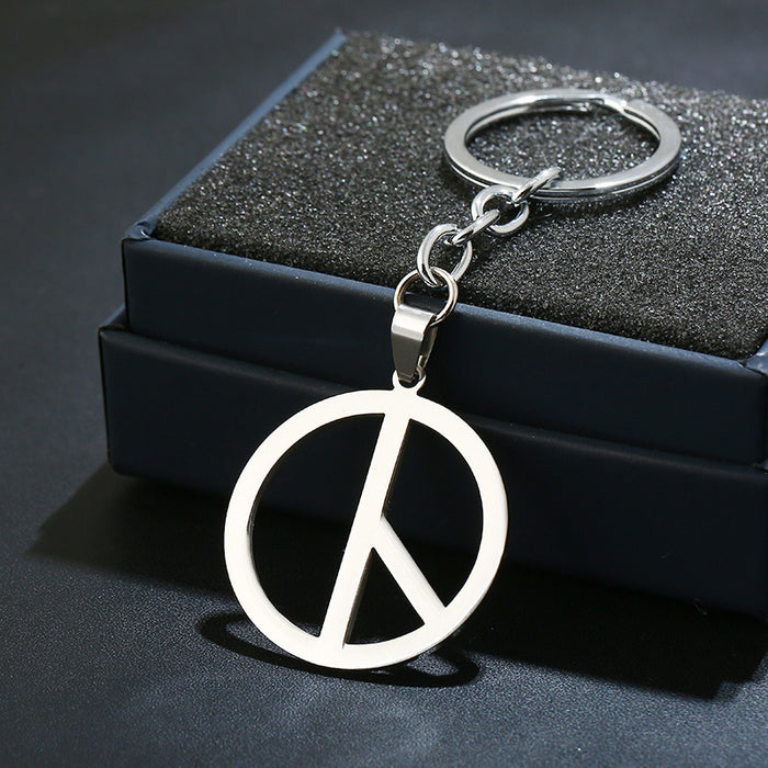 Wholesale Anchor Peace Sign Stainless Steel Alloy Keychain JDC-KC-HuoY001