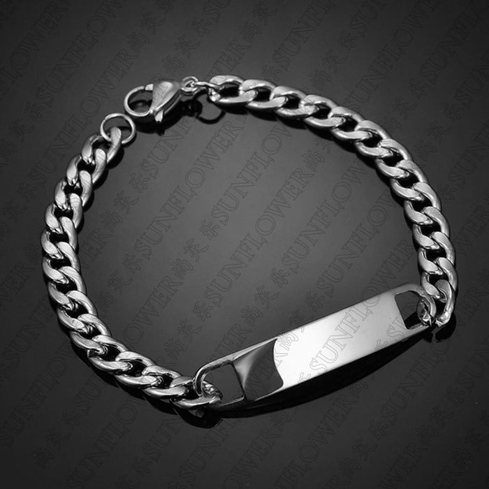 Jewelry WholesaleWholesale stainless steel men's bracelet can be engraved DIY JDC-BT-RXSFL001 bracelets 尚芙乐 %variant_option1% %variant_option2% %variant_option3%  Factory Price JoyasDeChina Joyas De China