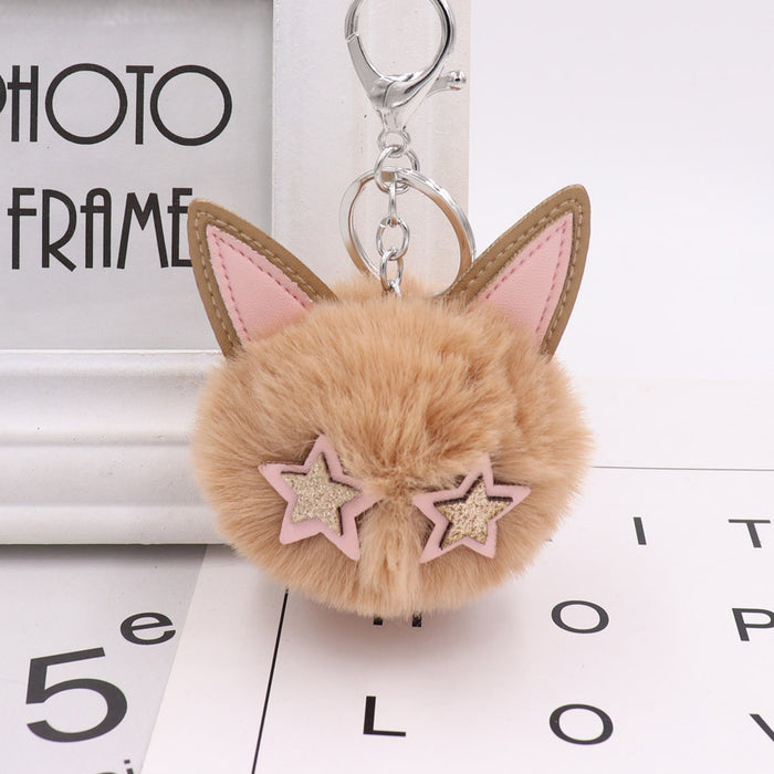 Wholesale keychain hair ball alloy cute kitten doll bag pendant JDC-KC-BMan003