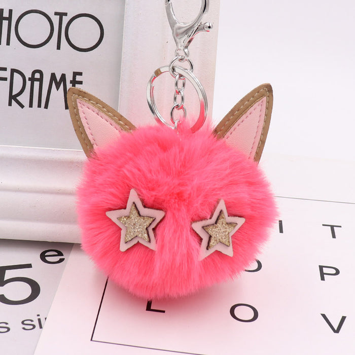Wholesale keychain hair ball alloy cute kitten doll bag pendant JDC-KC-BMan003