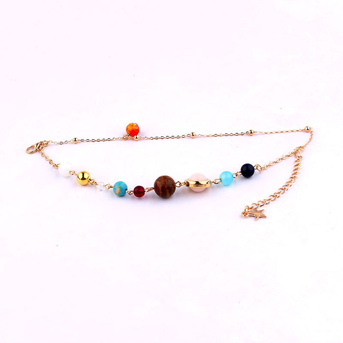 Wholesale Galaxy Eight Planets Tianran Stone Anklet JDC-AS-Lingda003