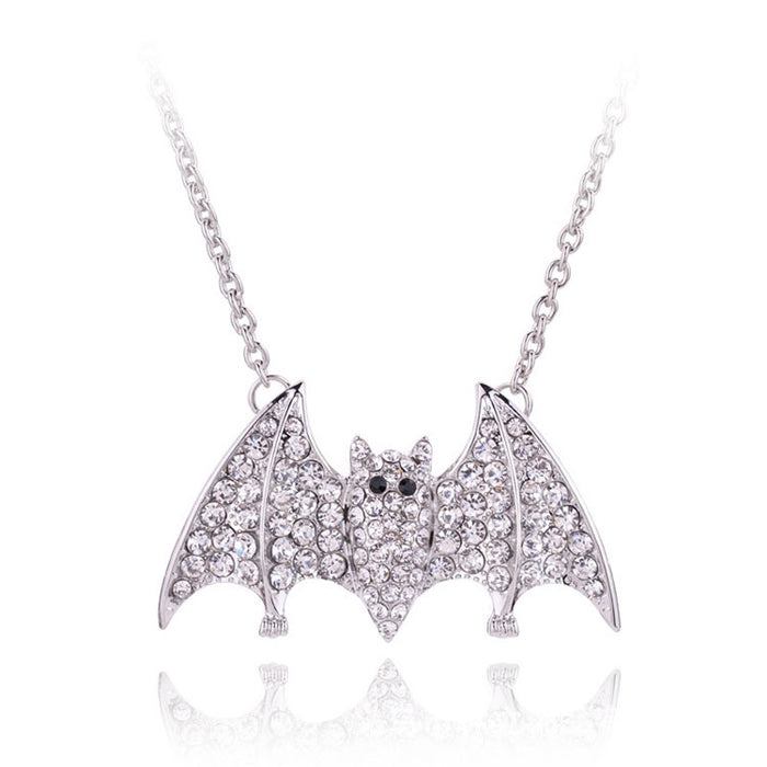 Wholesale Necklace Alloy Halloween Full Diamond Bats JDC-NE-LinLi004