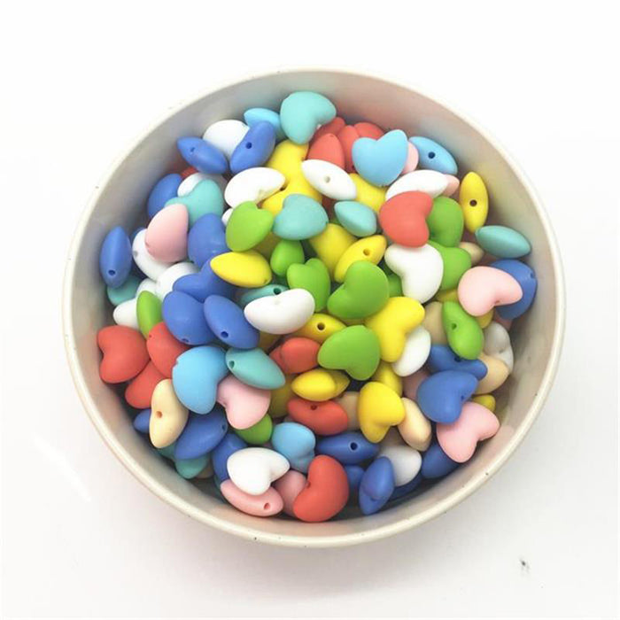 Wholesale 100pcs Food Grade Small Heart Silicone Beads JDC-BDS-YueX003