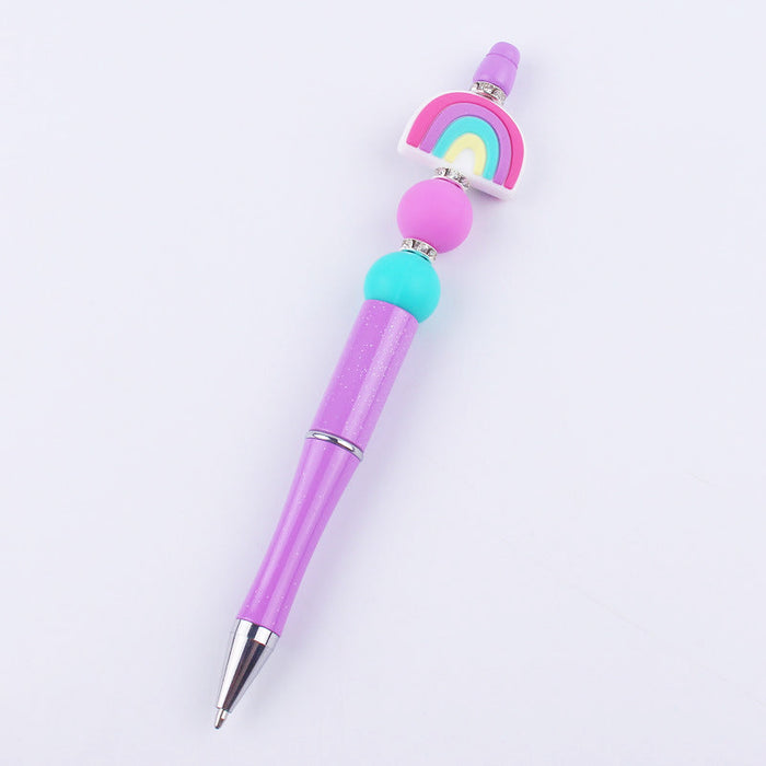 Bolígrafos al por mayor lápices arcoiris perlas de silicona bolsillo plástico bolígrafo JDC-BP-Guangtian002