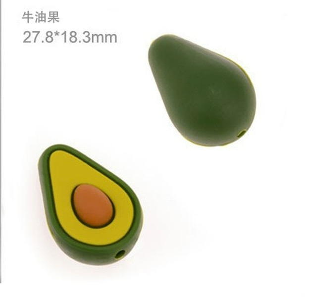 Gros 100pcs Bubblegum Beads Animal Fruit Silicone DIY Perle Ballpoint PEN JDC-DIY-ZHIS006