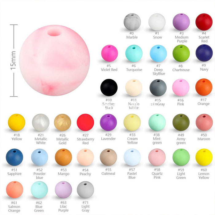 Al por mayor 30pcs Candy Color Silicone Beads de 15 mm JDC-BDS-YUMO008