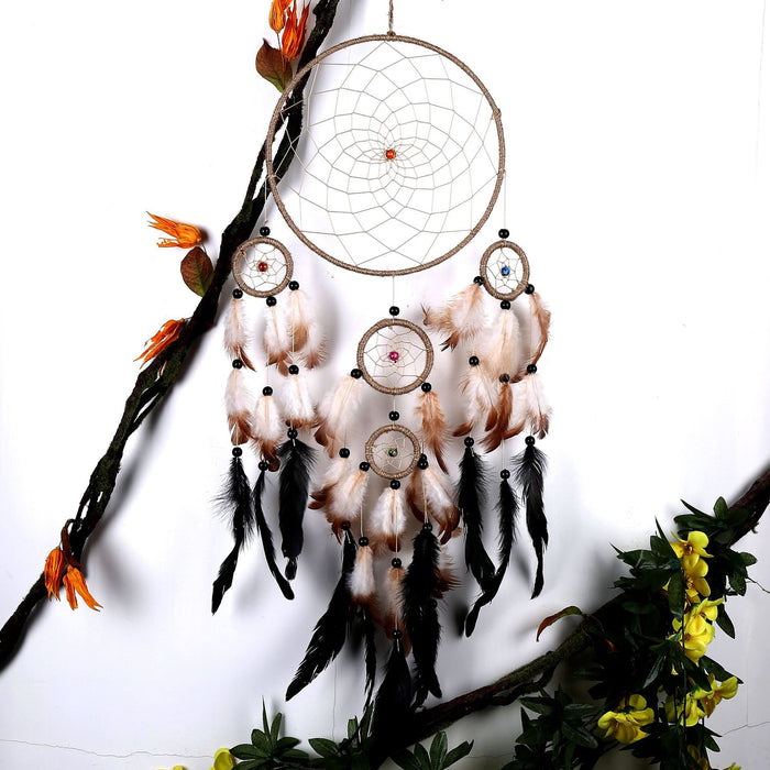 Wholesale Multi-ring Dream Catcher Ornament Home Wall Hanging Feather Ornament MOQ≥2 JDC-DC-OChi010