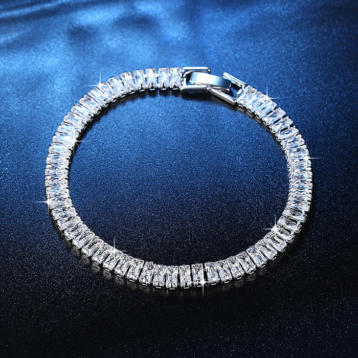 Jewelry WholesaleWholesale square Zircon Bracelet tennis chain JDC-BT-MiMeng032 Bracelet 米萌 %variant_option1% %variant_option2% %variant_option3%  Factory Price JoyasDeChina Joyas De China