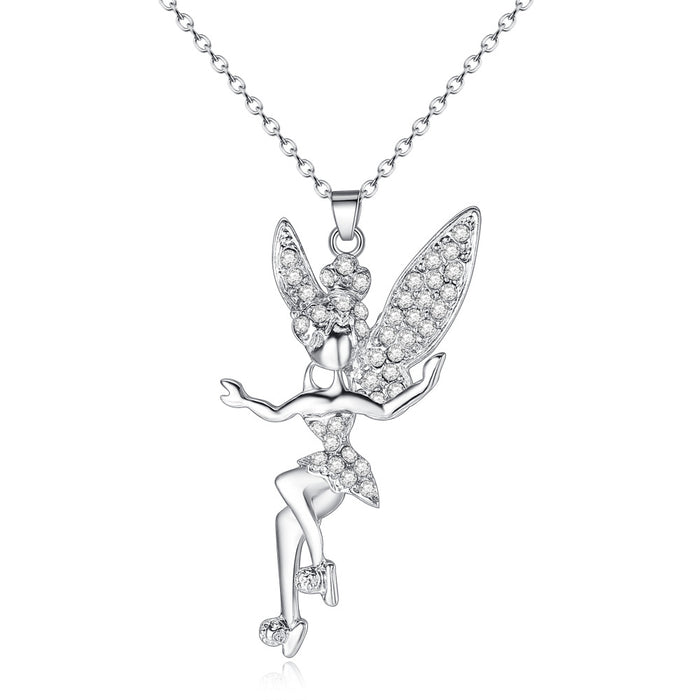 Wholesale Pixie Angel Alloy Zircon Necklace MOQ≥2 JDC-NE-MiMeng030