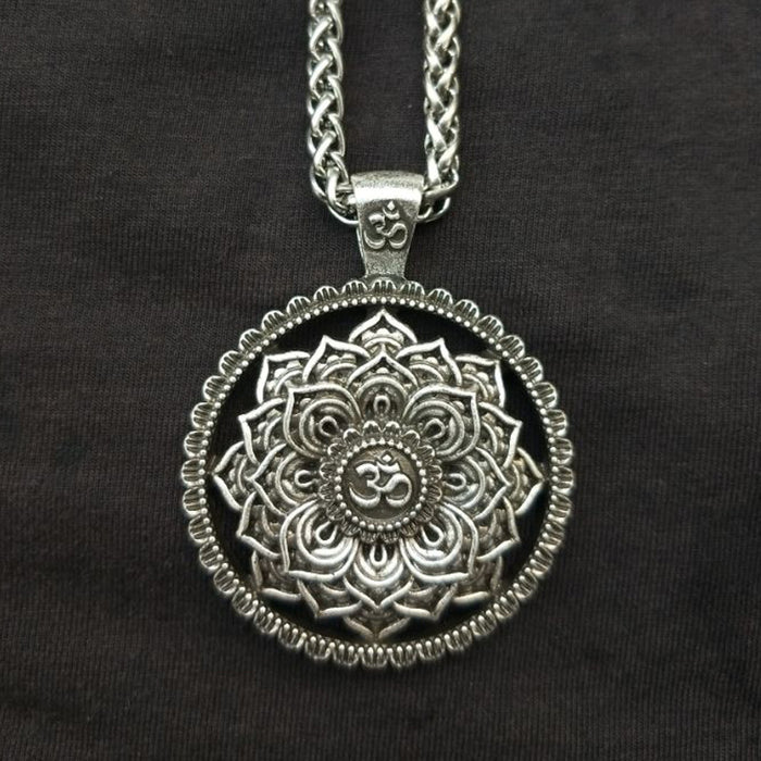 Wholesale Necklaces Zinc Alloy Indian Mythology Ancient Indian Mandala Flower Shape MOQ≥3 JDC-NE-HongG003