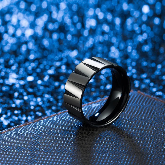 Wholesale Stainless Steel Titanium Steel Colorful Brushed Matte Ring MOQ≥2 JDC-RS-PREMQIANF010